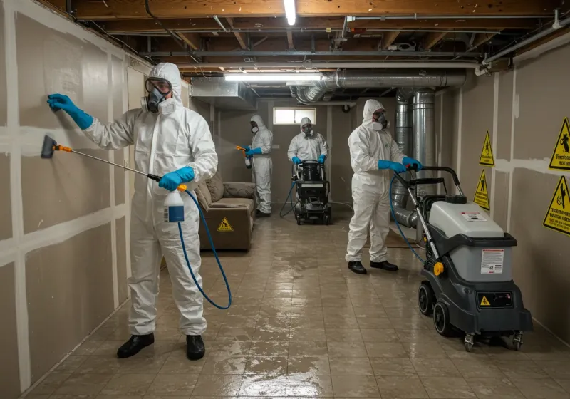 Basement Moisture Removal and Structural Drying process in Oxford, AL